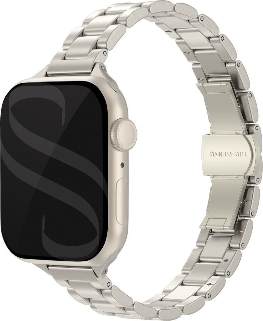 Selencia Slim Stahlgliederarmband für das Watch Series 1 t/m 9 / SE (38/40/41 mm) | Series 10 / 11 (42 mm) - Polarstern