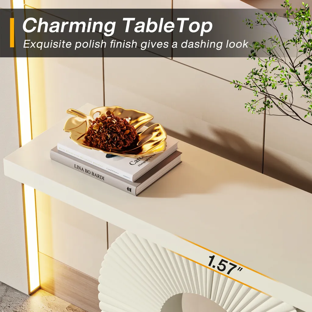 Table console moderne Tribesigns de 100 cm avec piétement géométrique