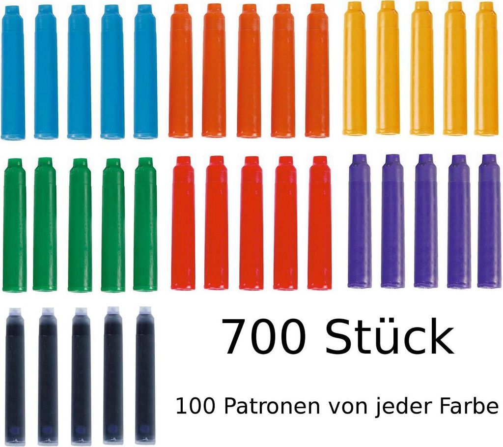 700 farbige Füllerpatronen / Tintenpatronen Produktbild 
