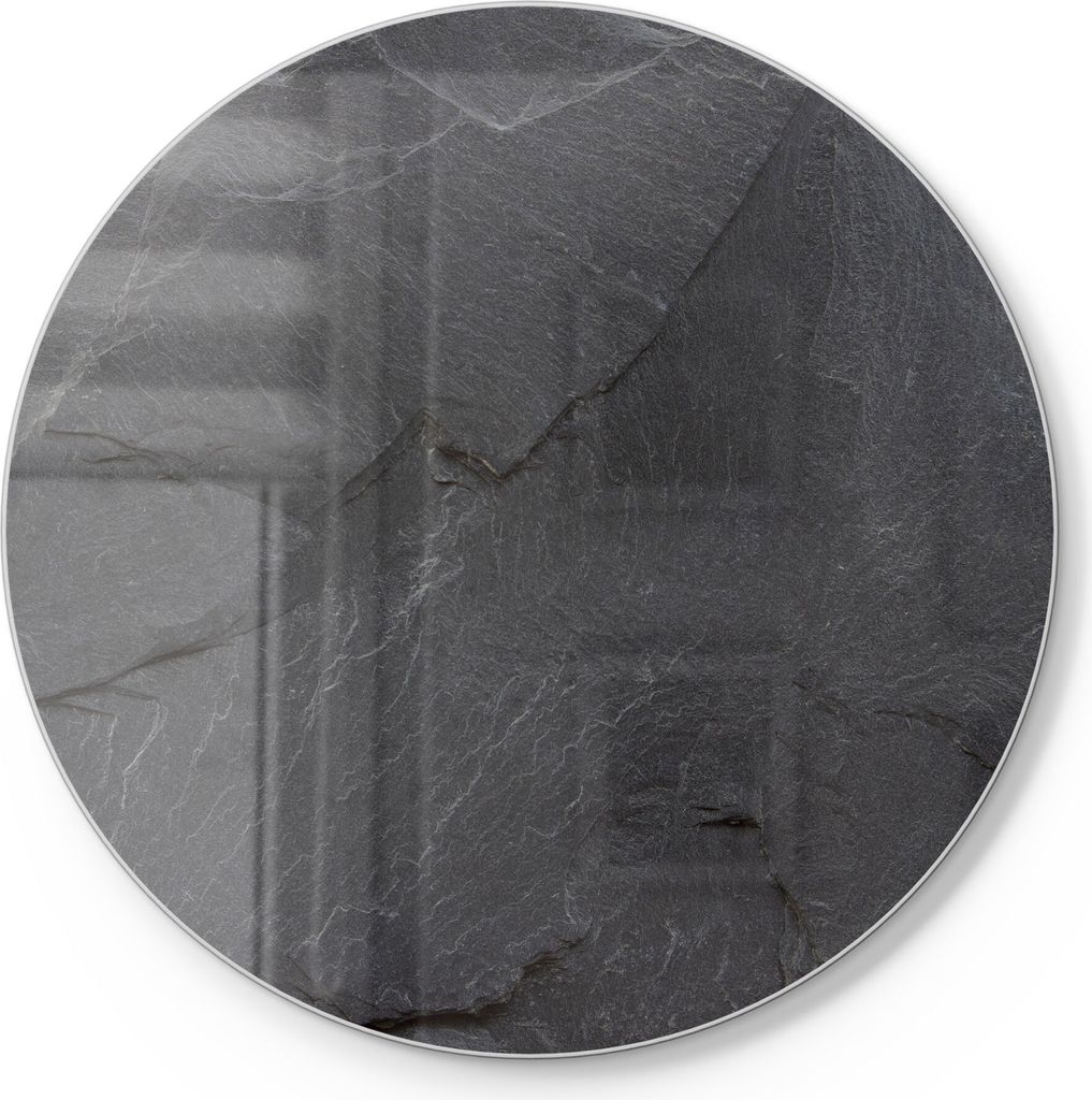 DEQORI Schneidebrett Glas Ø30 cm 'Schiefersteinoptik' Schneideplatte groß