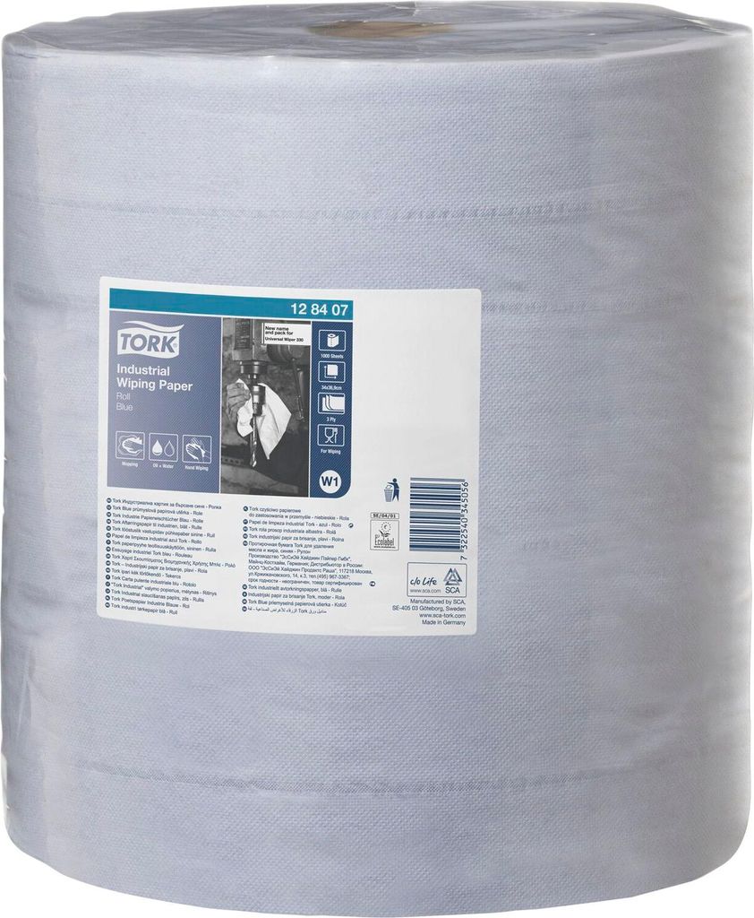 TORK Industrie-Putzrolle 3-lagig blau 340 m