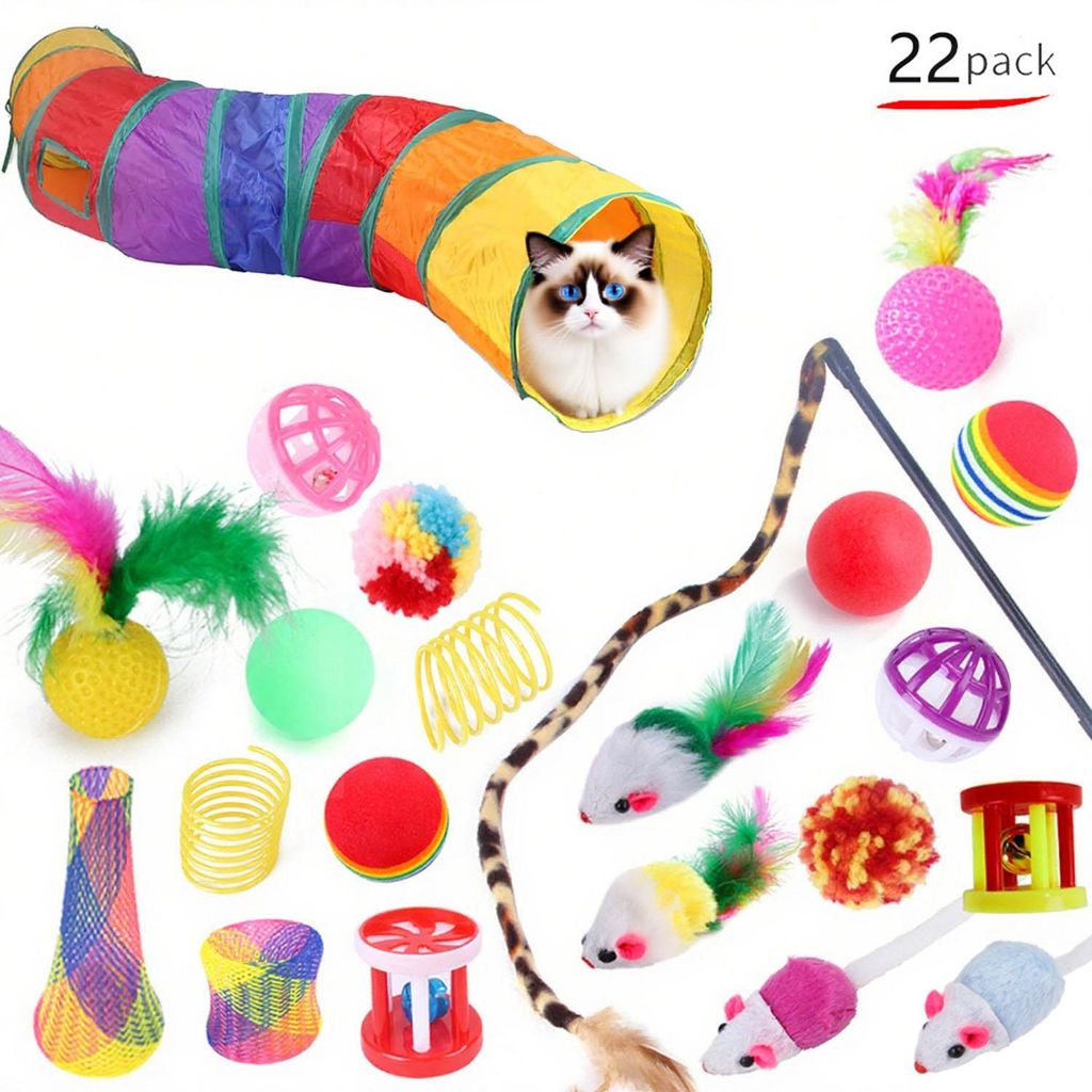 Tier-Intelligenzspielzeug 22 Stücke Katzen Spielzeug Set Produktbild 