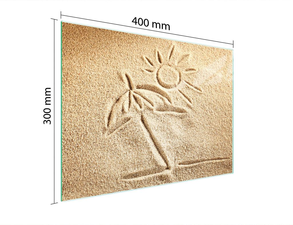 Schneidebrett Herdabdeckplatte Multiglasschneidplatte 40x30 cm Strand Beige