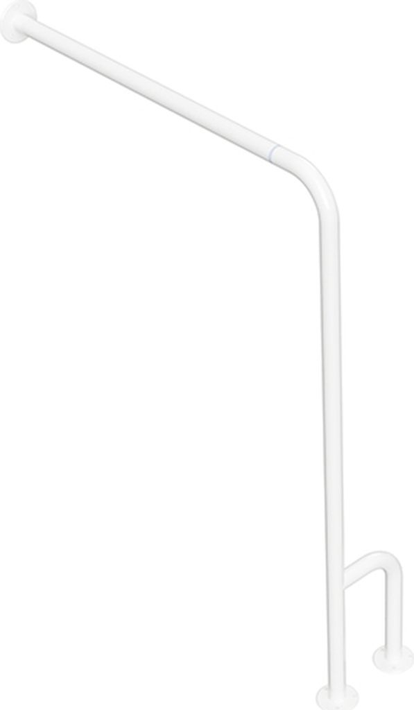 BELP Stützgriff Rechts steckbar ohne Abdeckung Eisen Komaxit Weiß 840x225x866 mm, 120 kg Traglast für Bad & WC >> zum Bohren