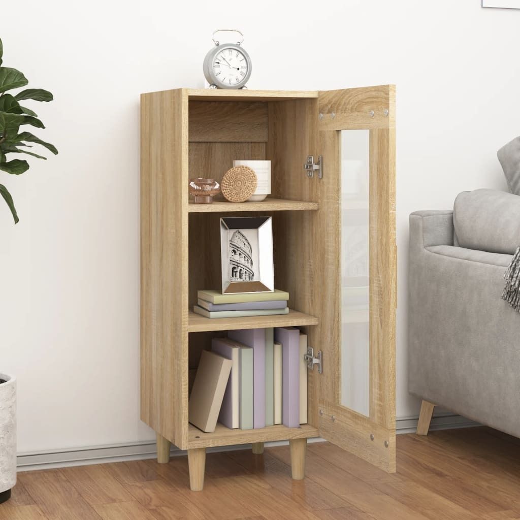 "Winterschlussverkauf "Sideboard - praktischem Design - Wohnzimmerschrank - Kommde für Flur - Sonoma-Eiche 34,5x34x90 cm Holzwerkstoff NeuMöbel 6...