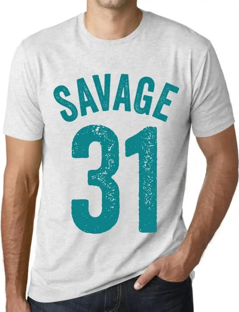 Herren Grafik T-Shirt Savage 31 Geschenk 31. Geburtstag Jahrestag 31 Jahre Jubiläum 31 Jährige Mann Jahrgang 1993 Kurzarm Lustige Druck