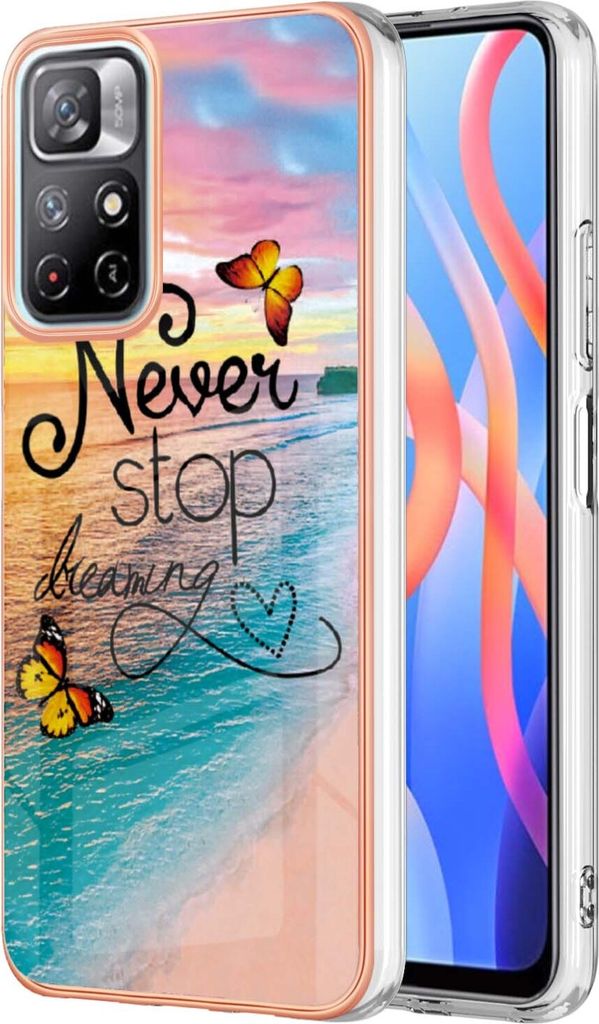 Hülle für Xiaomi Redmi Note 11 5G Muster TPU Silikon Stoßdämpfer Bumper Schutzhülle Gold