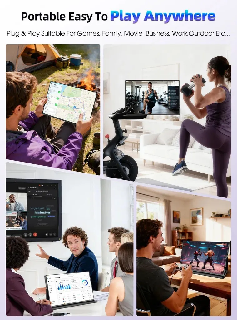 Écran externe portable 16 pouces 2.5K pour télétravail et gaming - 6