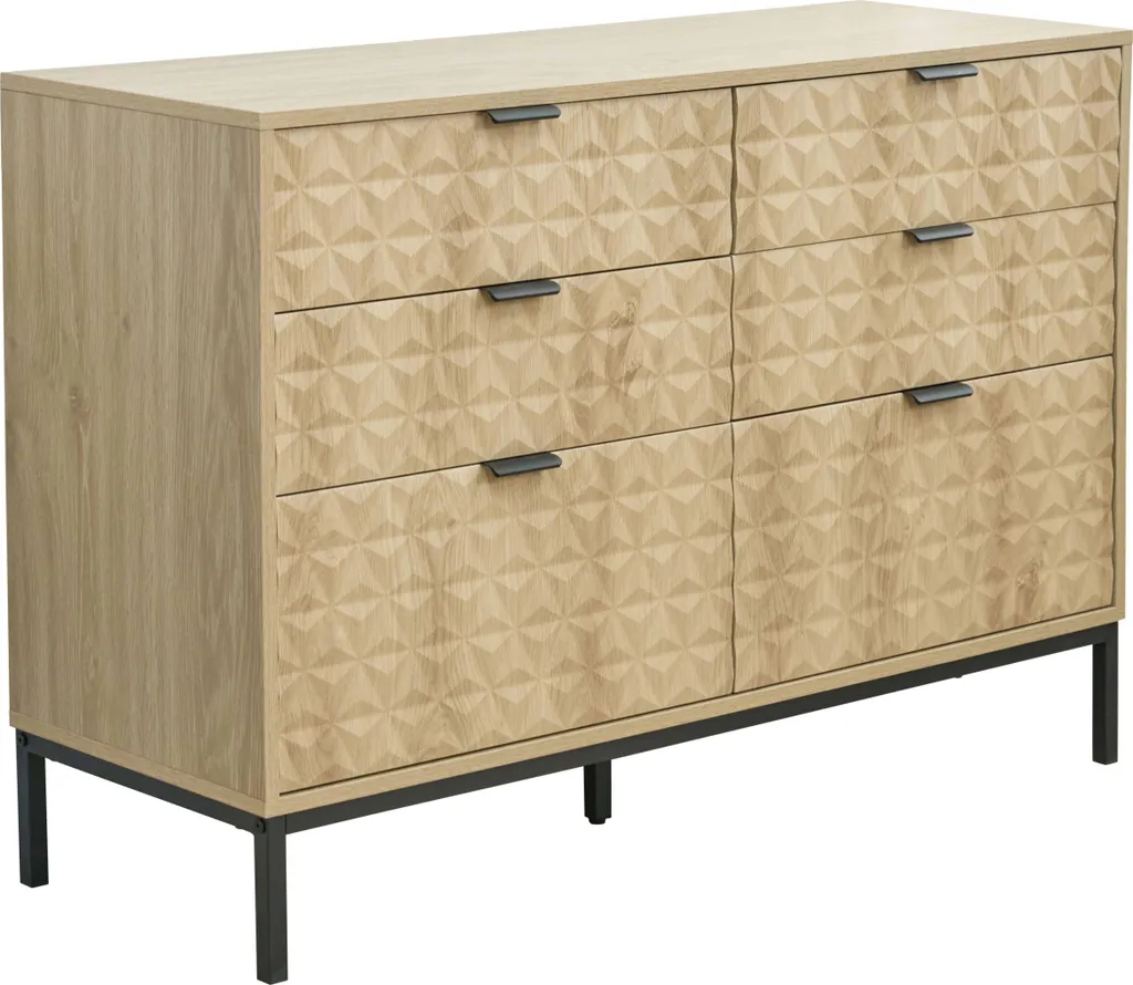 Commode à 6 tiroirs bois clair Dave par Oviala | Meuble chic