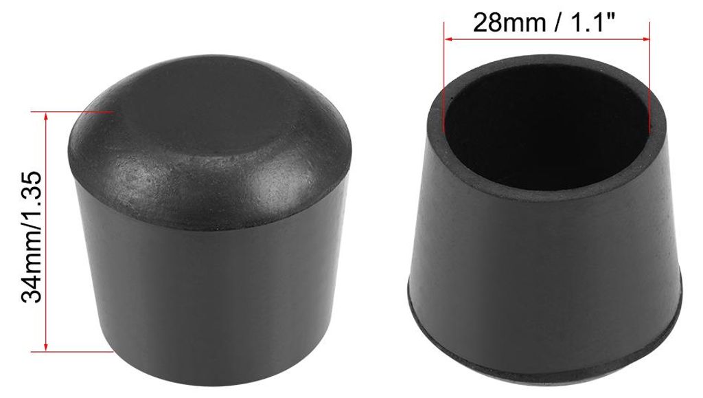 4Stk. Gummi M?belkappen 28mm Innendurchmesser Rund Tisch Stuhl Beinabdeckungen