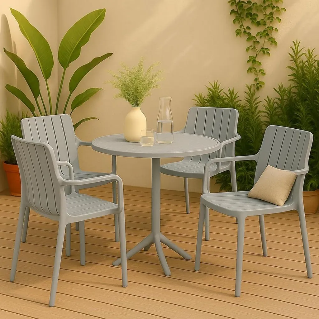 Sedia da Giardino VORTIVO Grigio: Impilabile, Forte 200kg e Anti-UV - 2