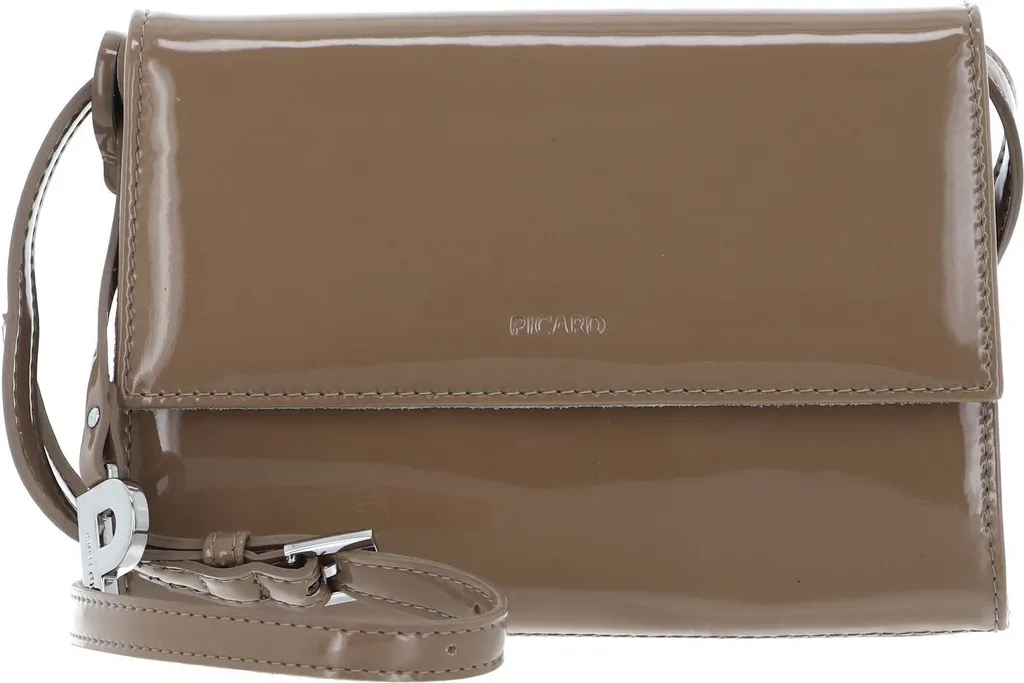 Pochette bandoulière beige vernis Picard Auguri sac à main de soirée