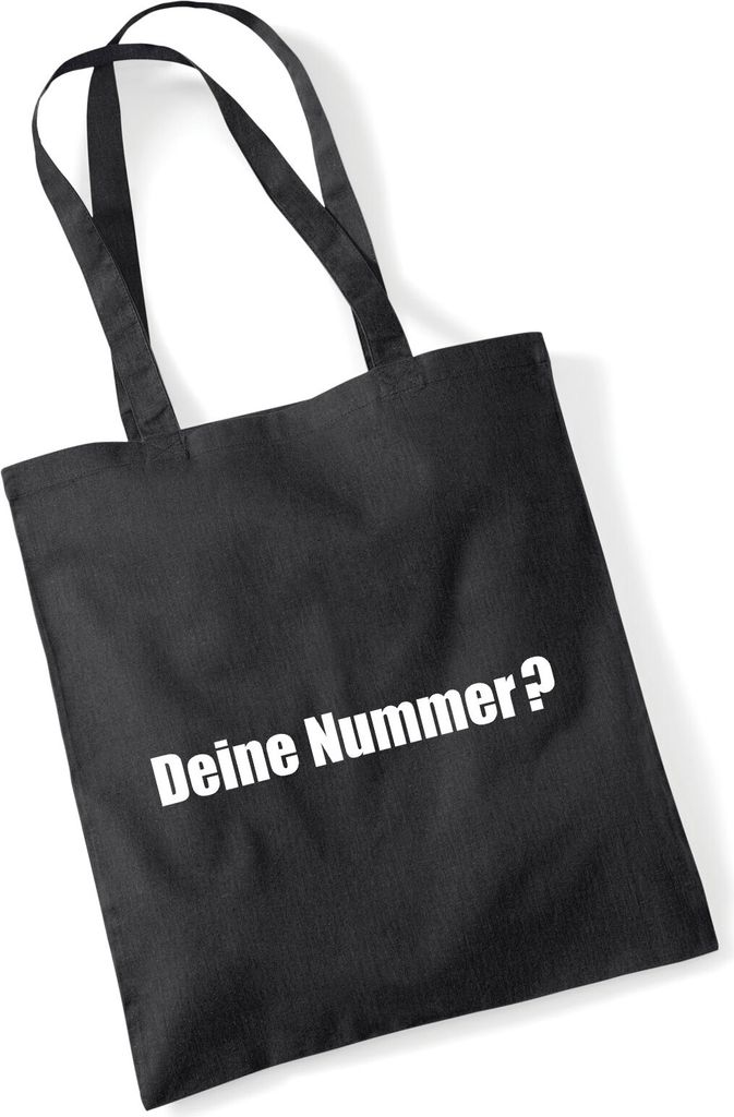 Huuraa Jutebeutel Deine Nummer? Schriftzug 10 Liter Black Baumwolle Tasche Geschenkidee
