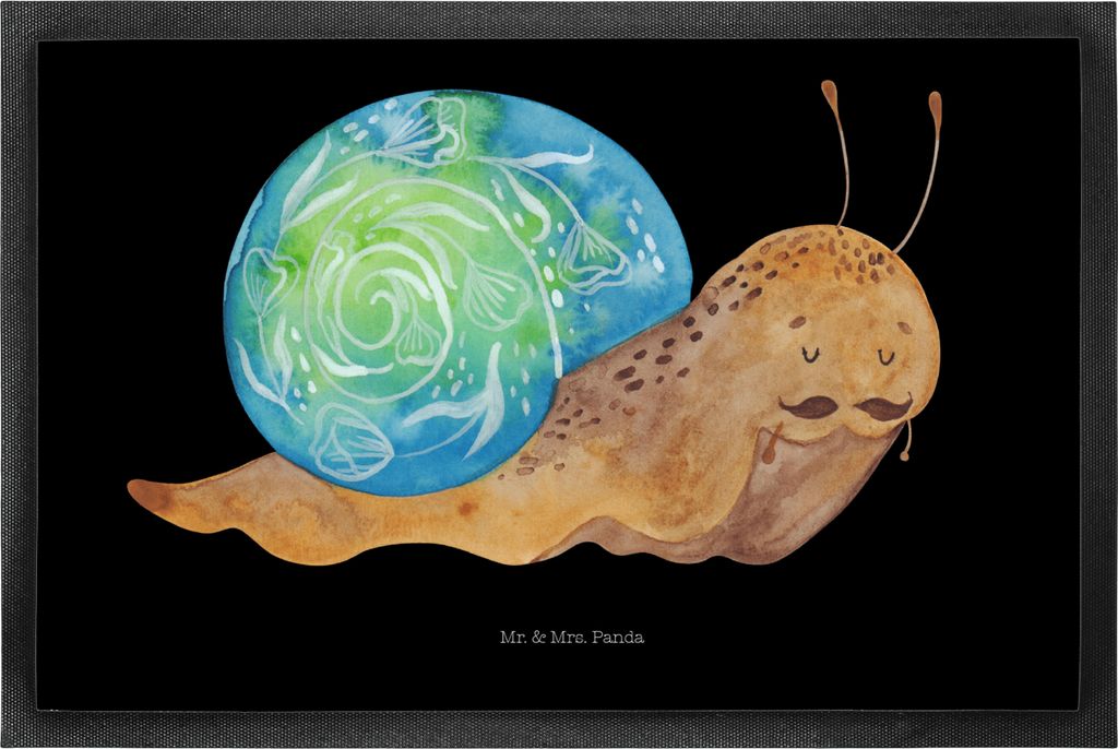 Mr. & Mrs. Panda Schuhabstreifer Schnecke Sir 50 x 75 cm - Schwarz - Geschenk, Motivation, Weisheit, fußmatte, Lebensmut, Sauberlaufmatte, Schmutz...