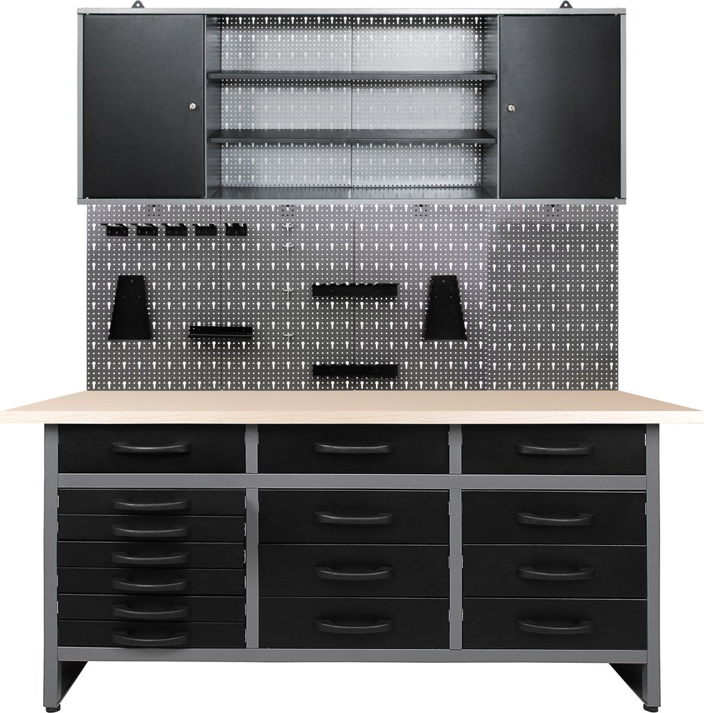 Ondis24 Metall Werkstatt Set 170 cm "Konny" Werkbank +  Produktbild 