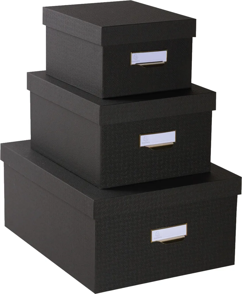 Exacompta 79601E Set 3 Scatole Progetto Nere Office by Me A4+