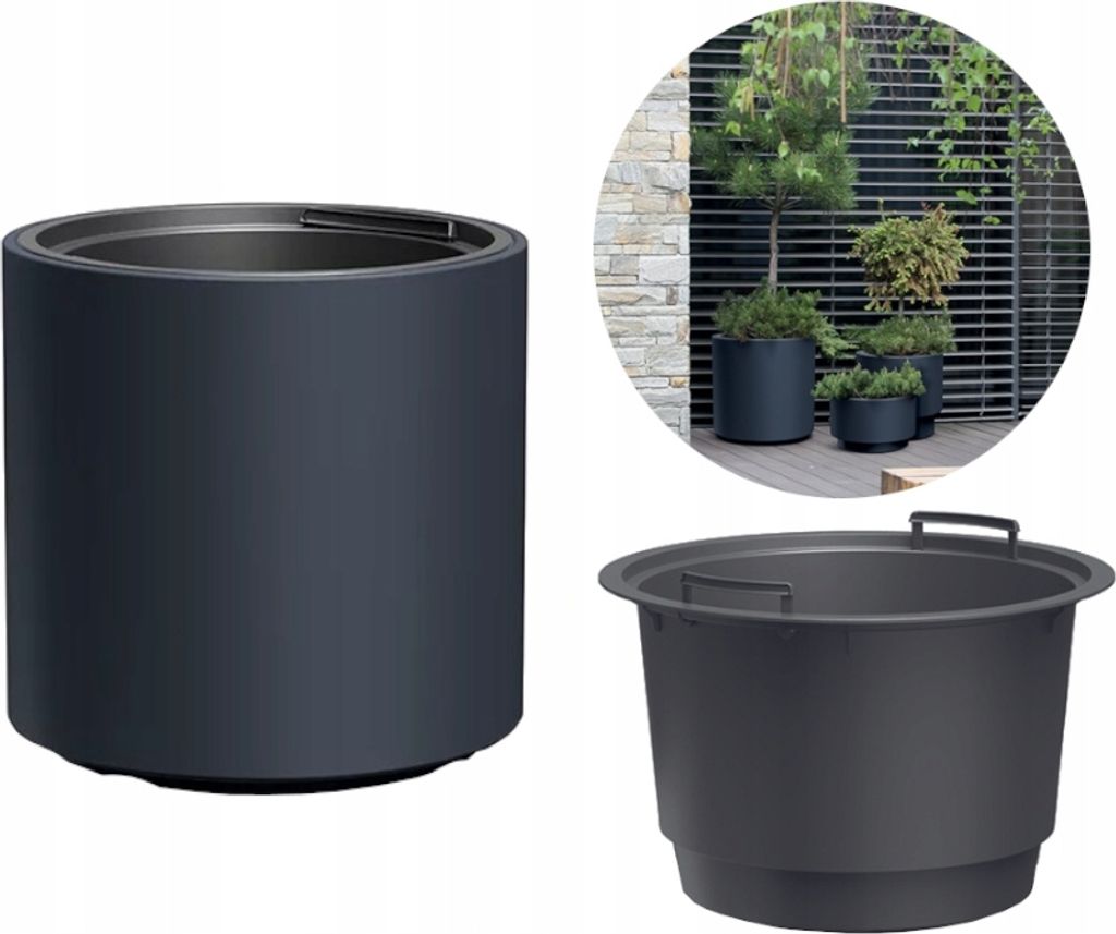 Prosperplast Blumentopf HEOS Anthrazit 39 cm Produktbild 3