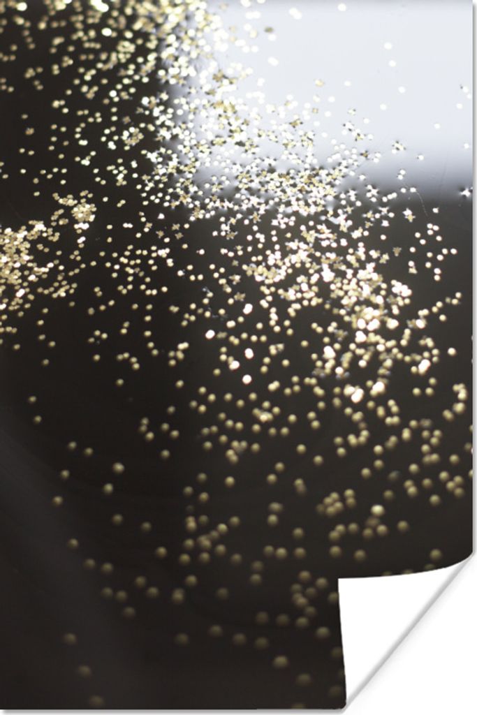 MuchoWow® Poster Marmor - Glitter - Schwarz - Gold 20x30 cm Produktbild 