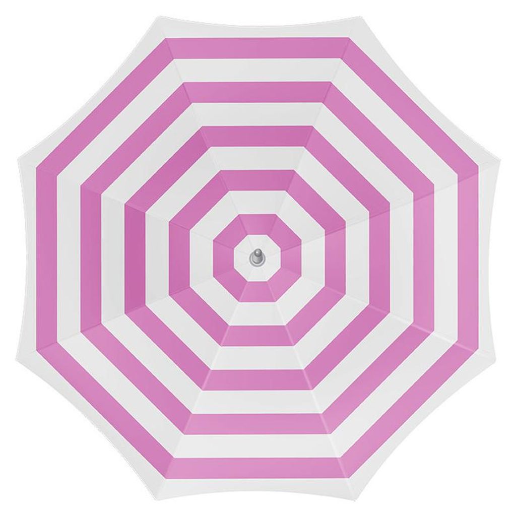 Sonnenschirm - fuchsia/weis - gestreift - 180 cm - Produktbild 