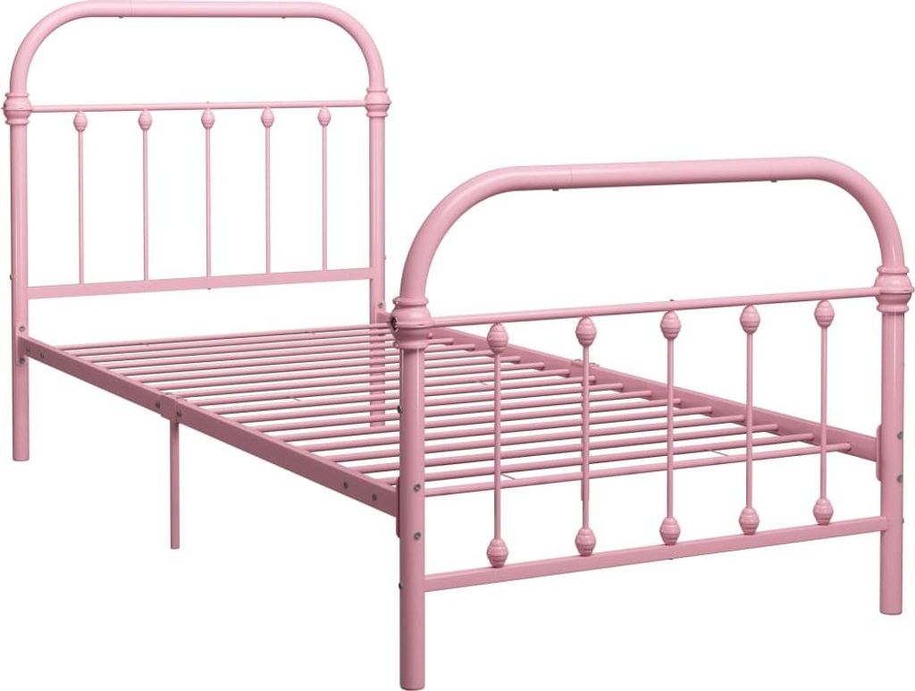 vidaXL Bettgestell Rosa Metall 90×200 cm