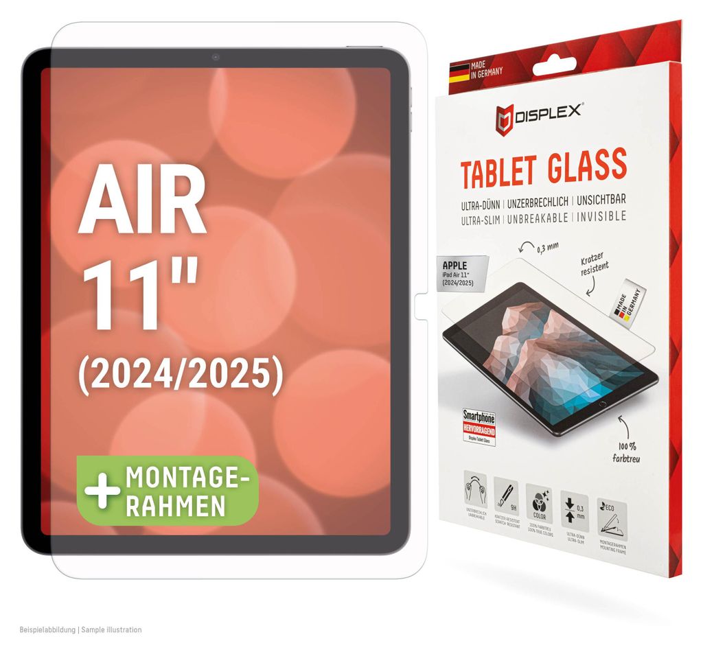 Displex Glass Screenprotector voor de Apple iPad Air 11 Productafbeelding 