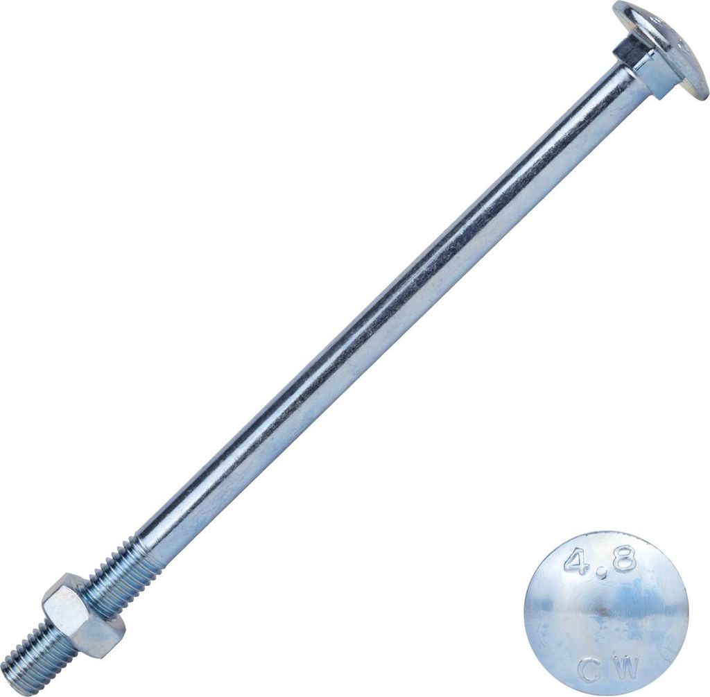 Schlossschrauben Verzinkt M8 x 140 mm - 50 Stück