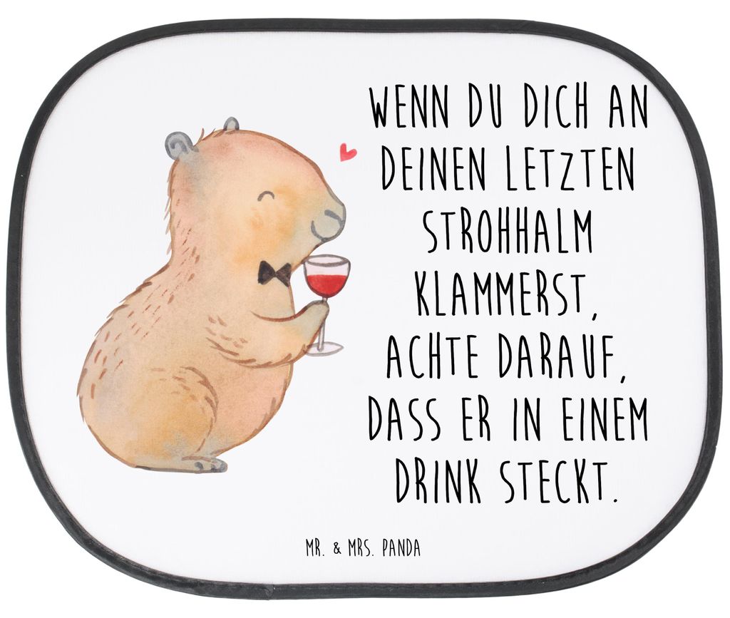 Mr. & Mrs. Panda Hitzeschutz Auto Capybara Wein - Weiß - Geschenk, blendschutz, Lustige Sprüche, Sonnenschutz Fürs, Spaßbild, Pkw, Kunstwerk, W...
