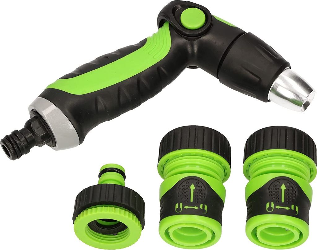 KOTARBAU Spritz-Satz 4-TLG. für 3/4'' Gartenschlauch Spritzpistole Komplettset