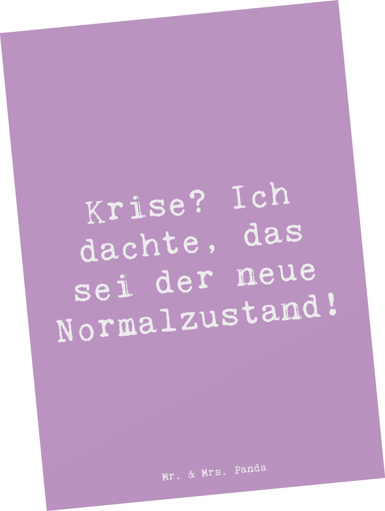 Mr. & Mrs. Panda Grußkarte Spruch Gelassenheit in Krisen - Lavendeltraum - Geschenk, Entspannung, alltägliche Herausforderungen, Krisenbewältigu...