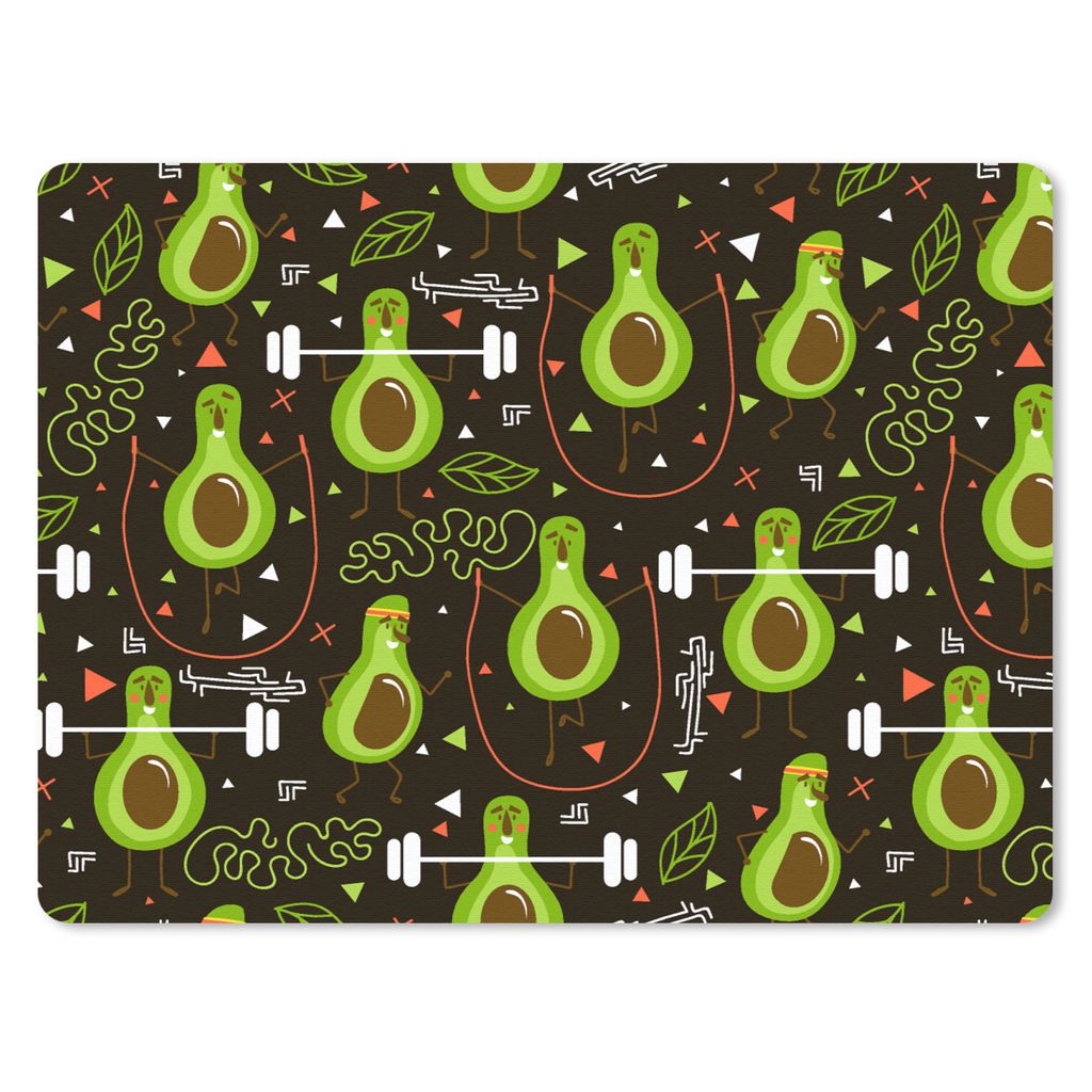 MuchoWow Mauspad Mousepad Avocado - Fitness - Muster 40x30 cm - Mousepads - Maus Mat - Pad - Mausunterlage - Anti Rutsch