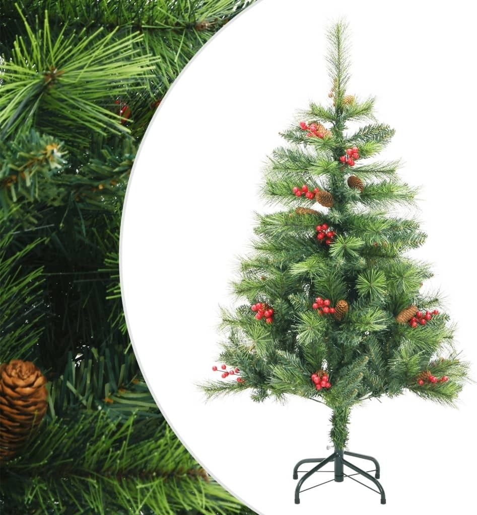 Künstlicher Weihnachtsbaum Klappbar mit Zapfen & Beeren 150 cm