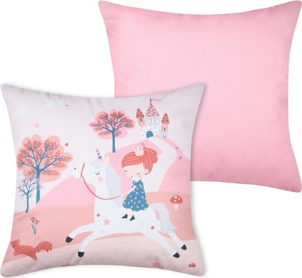 Dekoratives Kinderzimmerkissen CYRIELLE, rosa, 40 x 40 cm