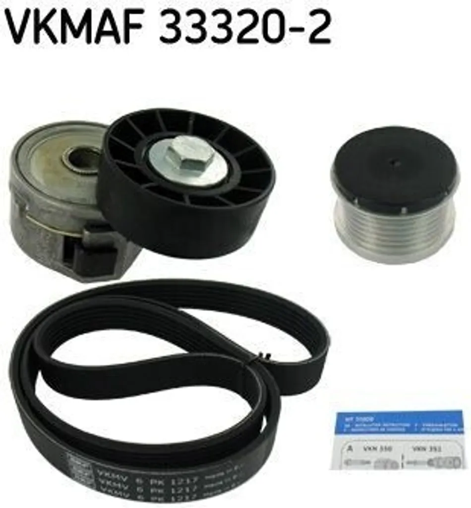 Kit courroie d'accessoire striée SKF VKMAF 33320-2 pour moteur essence