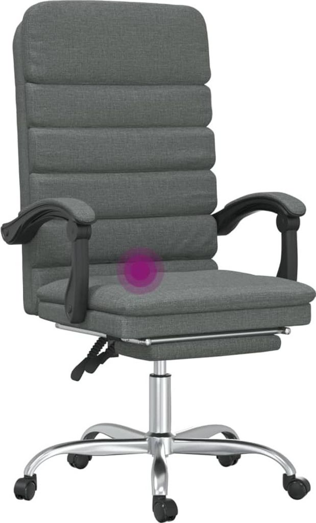 vidaXL Bürostuhl mit Massagefunktion Dunkelgrau Stoff