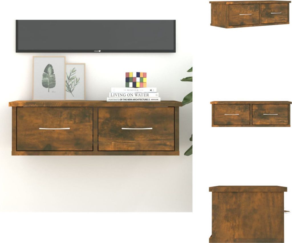 vidaXL Wandschrank Räuchereiche 60x26x18,5 cm Holzwerkstoff - Wandregale