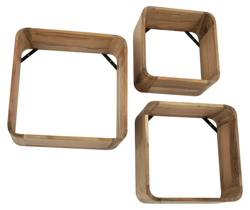FURNLUX Étagère murale en acacia 40 cm lot de 3 pièces marron massif