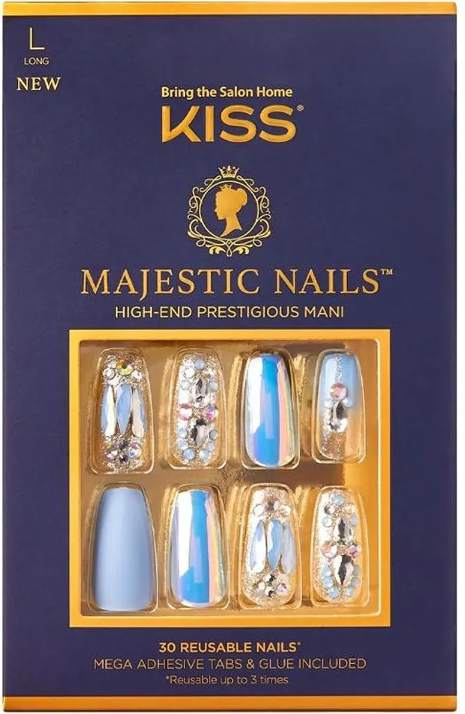 Faux Ongles Roses KISS MJ02C - Kit de Pose Facile Manucure 30 Pièces