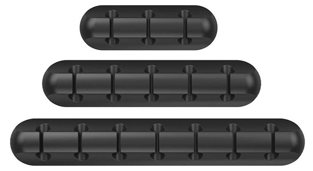 3er-Set Kabelorganisator-Silikon-Kabelmanagement-Clips mit transparenter Kleberückseite für Schreibtisch, Büro, Schlafzimmer, Küche