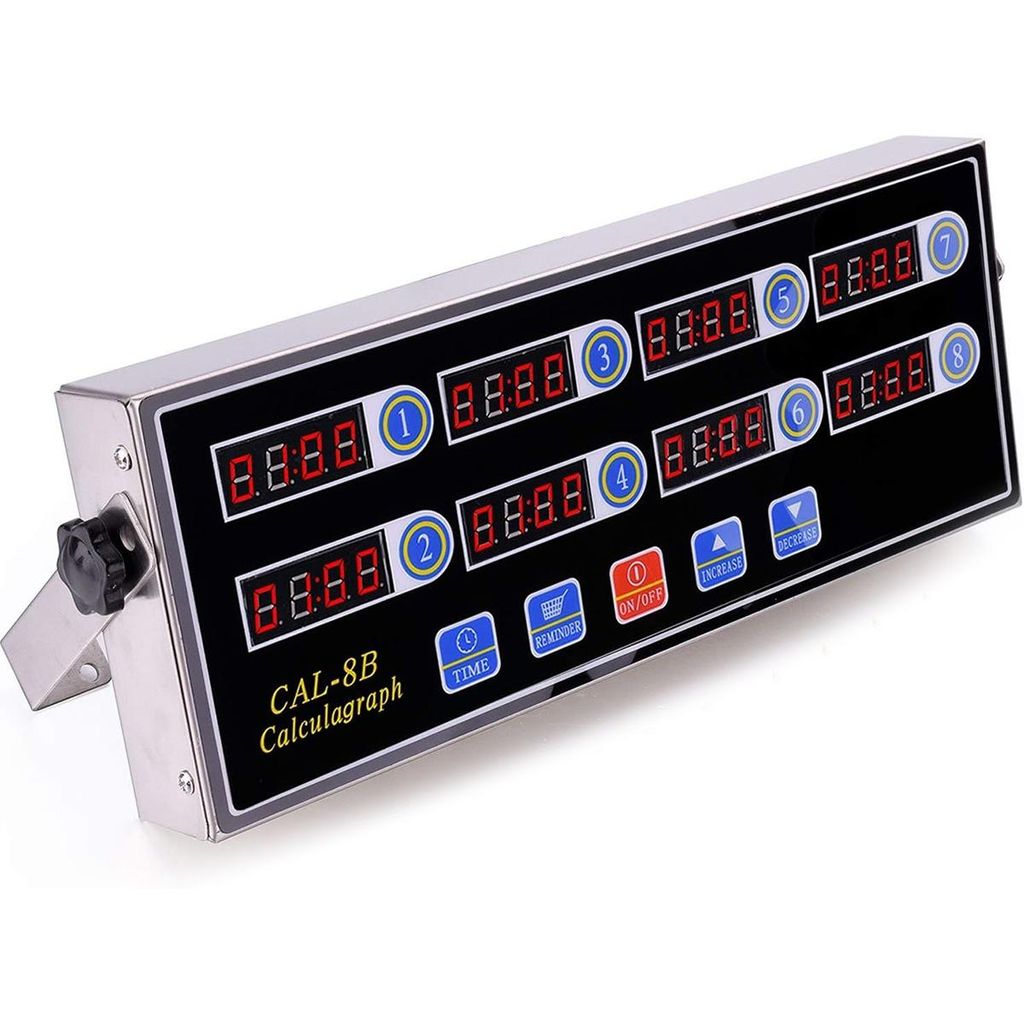 Gewerblicher digitaler Küchentimer mit großem Display – 8-Kanal-Timer für Fritteusen, lauter Alarm – manuell einstellbar, auch zum Eierkochen