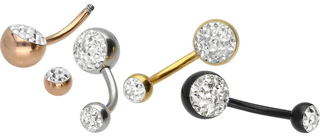 Bauchnabelpiercing Chirurgenstahl Bananabell MULTIKRISTALLE