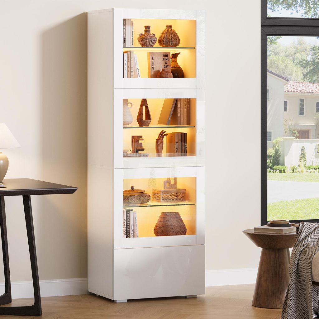 Merax Vitrine LED mit Verstellbare Glastrennwände, Produktbild 