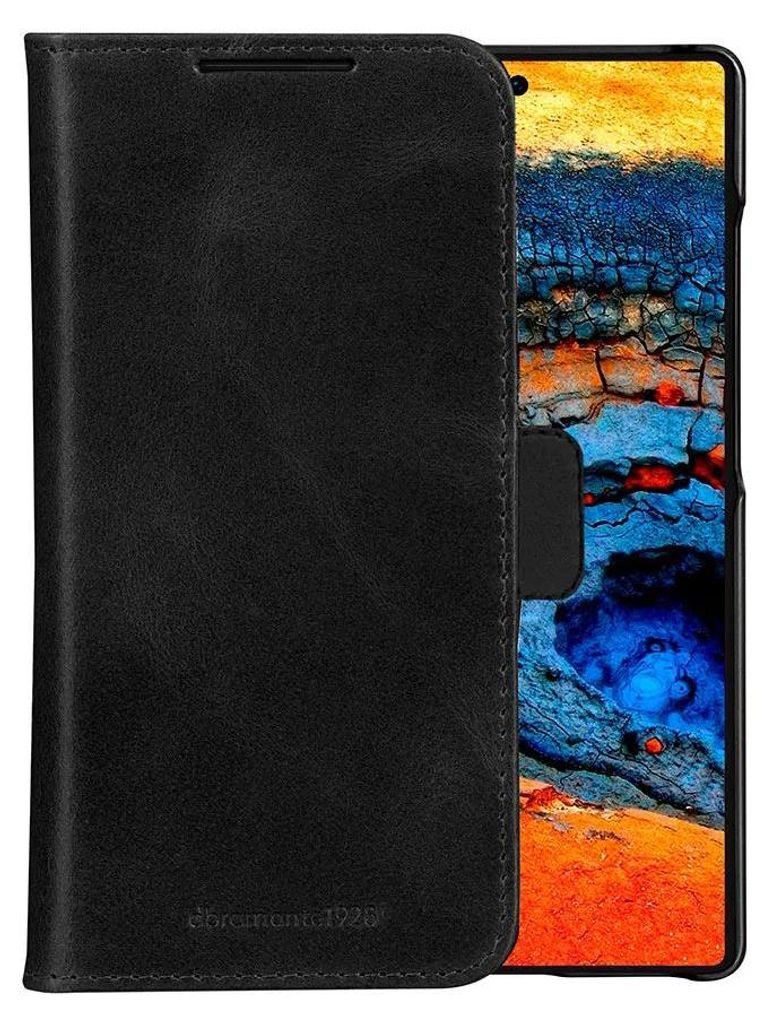 dbramante1928 Lynge - Flip-Hülle für Mobiltelefon - genarbtes Leder - Schwarz - für Samsung Galaxy S25 Ultra