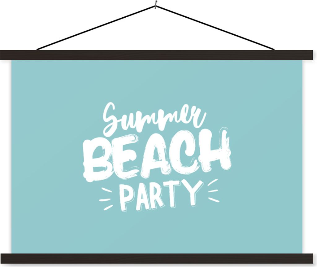 MuchoWow Textilposter Sommer - Strand - Party 150x100 cm mit schwarzem Rahmen - Schlafzimmer