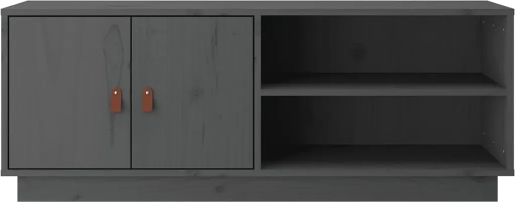 Mobile Porta TV 105x34x40 cm in Pino Massiccio Grigio | Legno Vero - 4