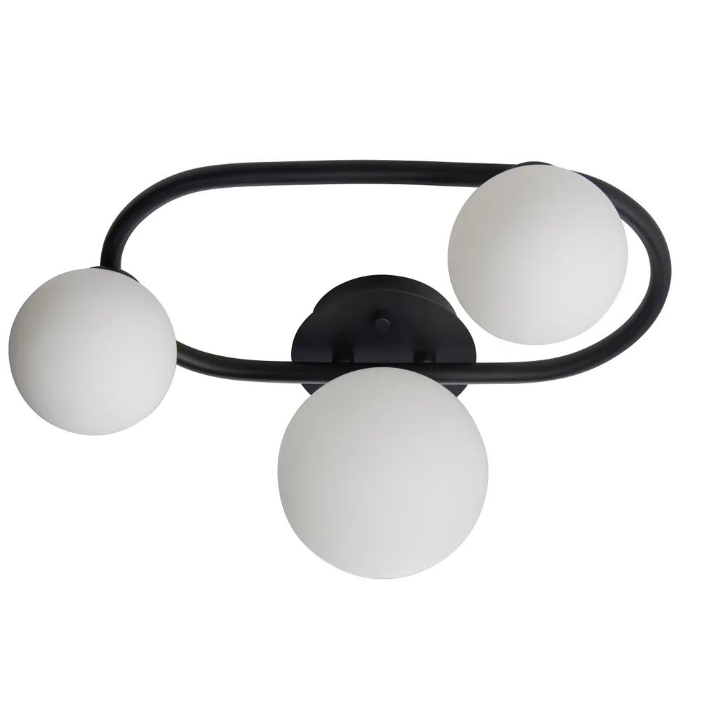 Plafonnier Pulsa Idéal Salon ou Chambre 3 Feux G9 Métal et Verre