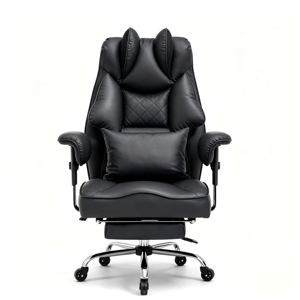 Ergonomischer Chefsessel XXL aus Kunstleder mit Fußstütze Produktbild 