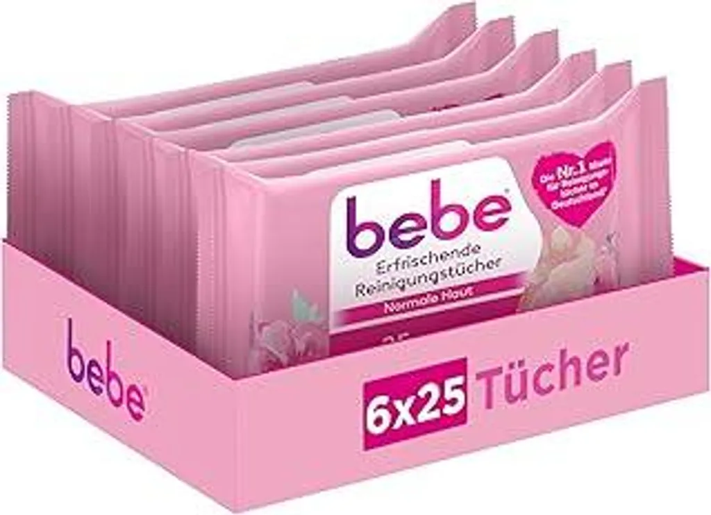 bebe Salviette Rinfrescanti Vegane con Rose Water 6 Pack 150pz