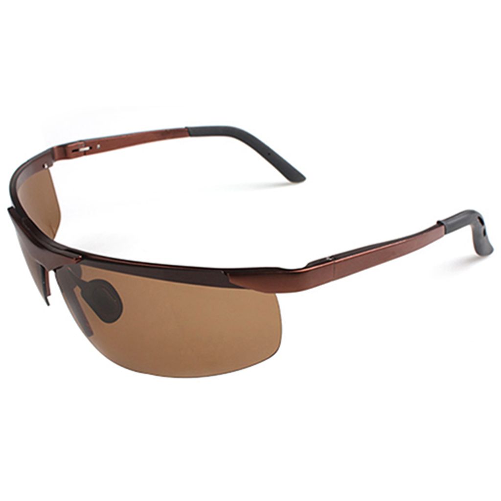 Herren Cool Fashion Police Metallrahmen Polarisierte Sonnenbrille Fahrbrille-Braun
