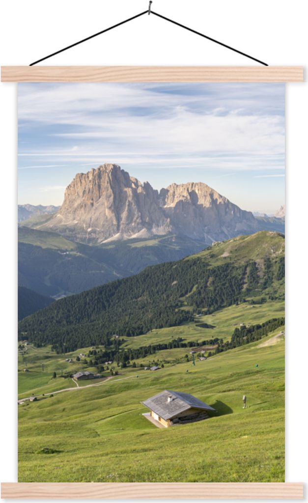 MuchoWow Textilposter Italien - Dolomiten - Sommer 40x60 cm mit holzfarbenen Rahmen - Poster