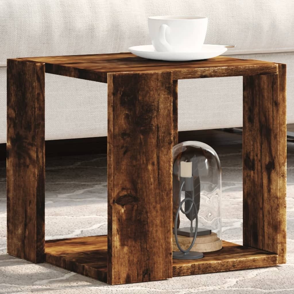 Maison Exclusive - Couchtisch Räuchereiche 32x32x30 cm Holzwerkstoff